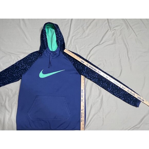 Nike Women's Medium Pullover Hoodie Hooded Sweatshirt Purple Black Green Swoosh - Picture 6 of 10